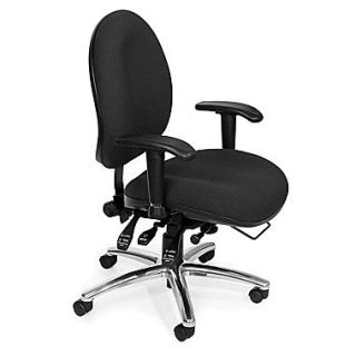 OFM 247 206 Fabric Task Chair with Arms, Black