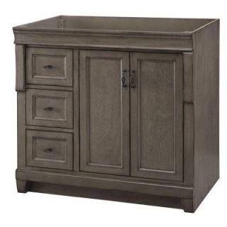 Home Decorators Collection Naples 36 in. W Vanity Cabinet Only in Distressed Grey with Left Hand Drawers NADGA3621DL