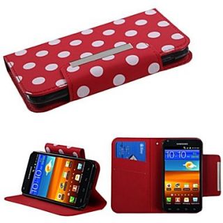 Insten Book Style MyJacket Wallet For Samsung D710, R760, Galaxy S II 4G, White Polka Dots/Red