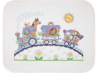 Baby Hugs Baby Express Quilt Stamped Cross Stitch Kit 43"X34"