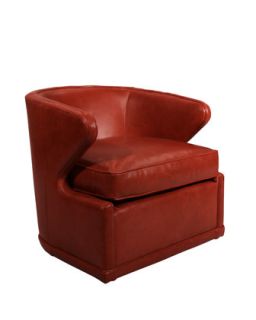 Dyna St. Clair Red Leather Swivel Chair
