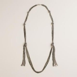 Silver Multi Chain Knot Necklace