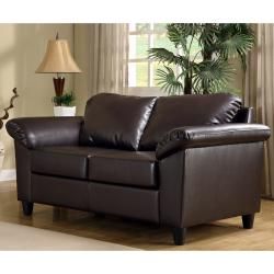 Insten Lucia Dark Brown Faux Leather Loveseat  ™ Shopping