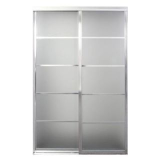 Contractors Wardrobe Silhouette 72 in. x 81 in. Bright Clear 5 Lite Mystique Glass Aluminum Interior Sliding Door SI5 7281BC2X