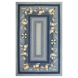 Kas Rugs Sail Away Blue 2 ft. 3 in. x 3 ft. 9 in. Area Rug FAI551027X45