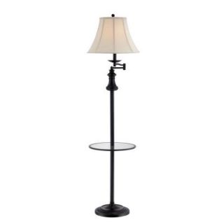 Illumine 62.5 in. Black Bronze Floor Lamp with Table Tray CLI LS495246