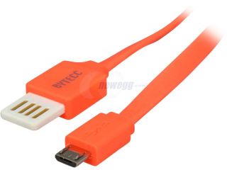 BYTECC U2MR OR Orange Dual Side USB connector, mobile Micro USB Cable for fast charge and synchronization