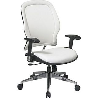 Office Star 33 Y22P91A8 Space Seating Vinyl Mid Back Managers Chair with Adjustable Arms, White