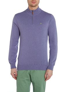 Magee Plain Half Zip Neck Pull Over Jumper Lilac