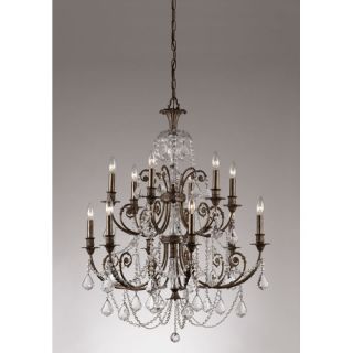 Crystorama Traditional Classic 12 Light Crystal Candle Chandelier