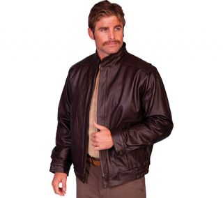 Mens Scully Zip Front Leather Jacket 977 Long   Brown Grain Calf