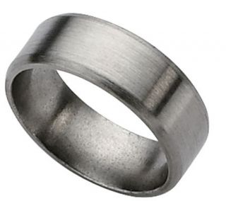 Titanium Beveled Edge 8mm Brushed Ring   Unisex —