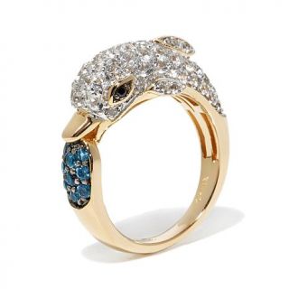 Victoria Wieck 1.57ct London Blue and White Topaz "Dolphin" Ring   7502406