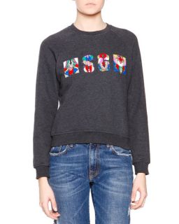 MSGM MSGM Logo Center Sweater & Denim Jeans with Paisley Patches