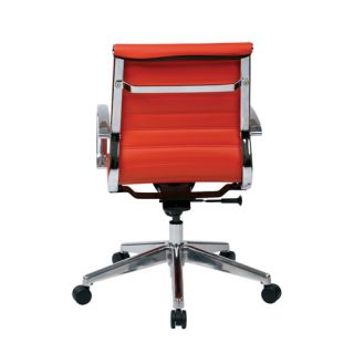 OSP Furniture Mid Back Leather Conference Chair with Arms