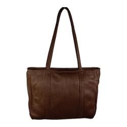 Womens David King Leather 574 Multi Pocket Shopping Bag Cafe