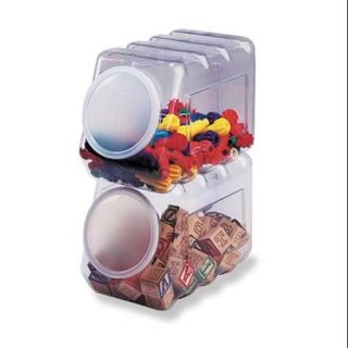 Pacon 27660 Interlocking Storage Container With Lid   6.8" Height X 5.5" Width X 9.5" Depth External Dimensions   Plastic   Clear