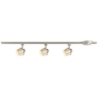 Commercial Electric 3 Light Brushed Nickel Linear Track Lighting Kit with Convertible Basket Shade EC4606BA A 3