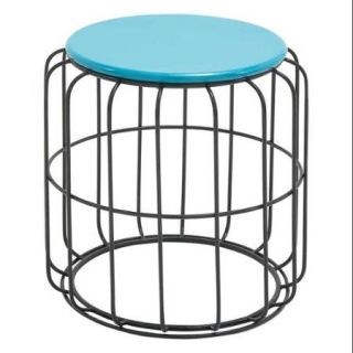 Classy Metal Accent Table in Blue and Black Color