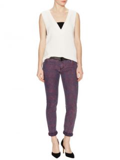 Diamond Zigzag Skinny Jean by Maje