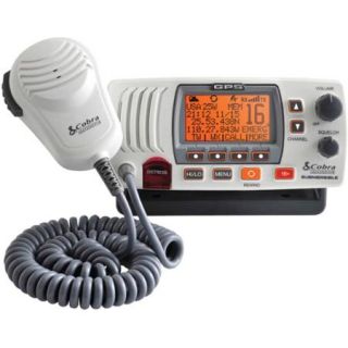 CobraSelect Mr F77w GPS Marine Fixed Mount VHF Radio with Built in GPS Receiver, White