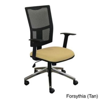 High Back Mesh Task Chair with Aluminum Base Forsythia (Tan) Fabric, Aluminum Base