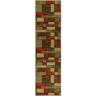 Ottomanson Ottohome Collection Contemporary Boxes Design Multi 1 ft. 8 in. x 4 ft. 11 in. Rug Runner OTH2309 20X59