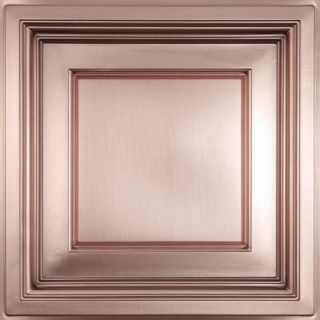 Ceilume Madison Faux Copper 2 ft. x 2 ft. Lay in Coffered Ceiling Panel (Case of 6) V3 MAD 22CBR