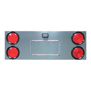 Trux Accessories Stainless Steel Center Panel Back Plate — 4 x 4in. Light Holes  Rear Center Panels
