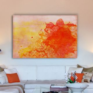 Abstract Painting Print on Wrapped Canvas in Red by Marmont Hill