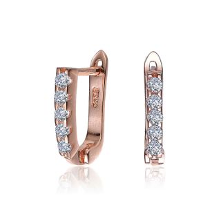 Collette Z Rose plated Sterling Silver Cubic Zirconia Cuff Earrings