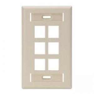 Leviton 42080 6IS Wall Plate 6 Port 1 Gang Ivory