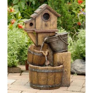 Jeco Bird House Outdoor Water Outdoor Fountain Without Light