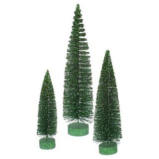 12 16 20 Glitter Oval Tree Set   Emerald