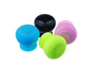 Blue Bluetooth Wireless Rechargeable Portable Suction Speaker Stand   Bluetooth Headsets & Accessories