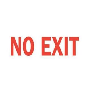 BRADY 22499 No Exit Sign, 7 x 10In, R/WHT, No Exit, ENG