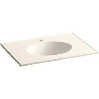 KOHLER Ceramic/Impressions 31 in. Single Faucet Hole Vitreous China Vanity Top with Basin in Biscuit Impressions K 2796 1 G83