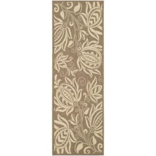 Safavieh Courtyard Brown/Natural 2 ft. 3 in. x 12 ft. Runner CY2961 3009 212