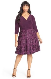 Marina Mock 2 Piece Fit & Flare Dress (Plus Size)