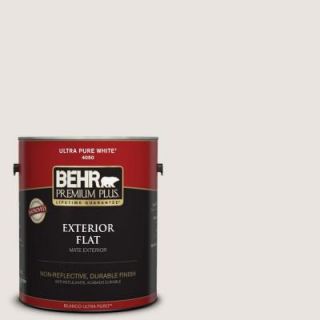 BEHR Premium Plus 1 gal. #BWC 13 Smoky White Flat Exterior Paint 405001