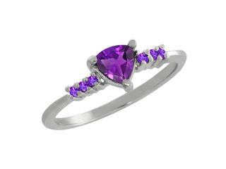 0.46 Ct Trillion Purple Amethyst 18K White Gold Ring