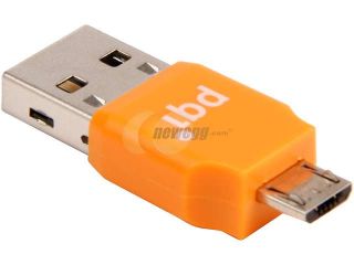 Open Box PQI RF01 0013R014J Connect 203, OTG USB Drive, Micro SD Card Reader, Orange