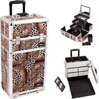 Sunrise I3562LPBR Leopard Trolley Makeup Case