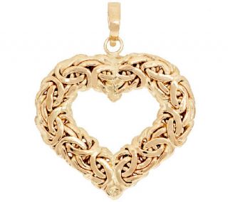 14K Gold Polished Byzantine Heart Enhancer —