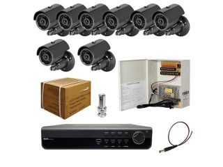 8ch DVR Package   H.264 ELITE DVR, 700 TVL Bullet IR Cameras, Power Supply and Cables, 3G phone support ( with 1TB HDD )