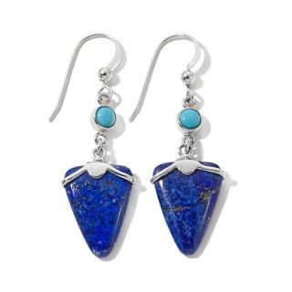 Jay King Lapis and Turquoise Drop Sterling Silver Earrings   8030150