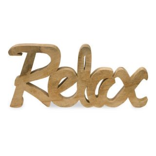Relax Natural Brown Word Wall Art Mango Wood Home Decor Imax 84323
