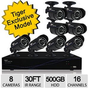 Night Owl TL 168 16 Channel DVR 8 Camera Security System   500GB HDD, Indoor/Outdoor, 30 ft Night Vision, 480TVL, PC & Mac Compatible, HDMI