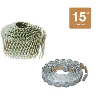 Hitachi 2 in. x 0.083 in. Steel Cap Ring Shank Electro Galvanized Wire Coil Nails (2,800 Pack) 12345