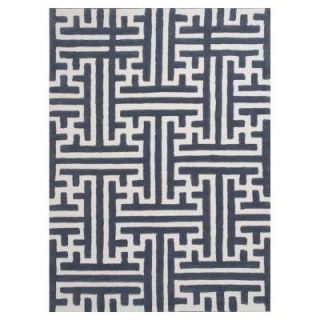 Kas Rugs Garden Maze Grey/Ivory 3 ft. 3 in. x 5 ft. 3 in. Area Rug DIM090033X53